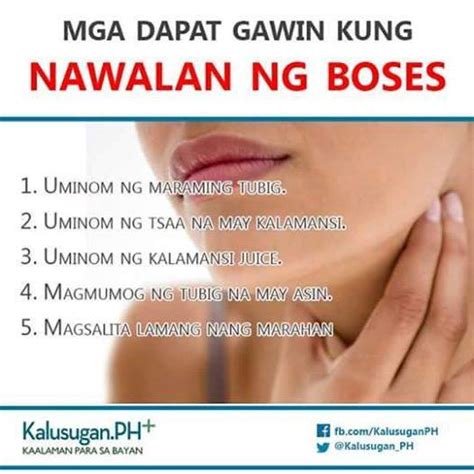 boso sa naliligo sa banyo|Mga dapat at hindi dapat gawin sa pagkawala ng boses.